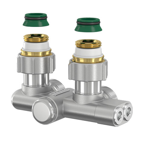 Flamco Einrohr-Umlenkstueck Eck m. Absperr. G3/4i x G3/4a m. Nippel u. Konus F10467