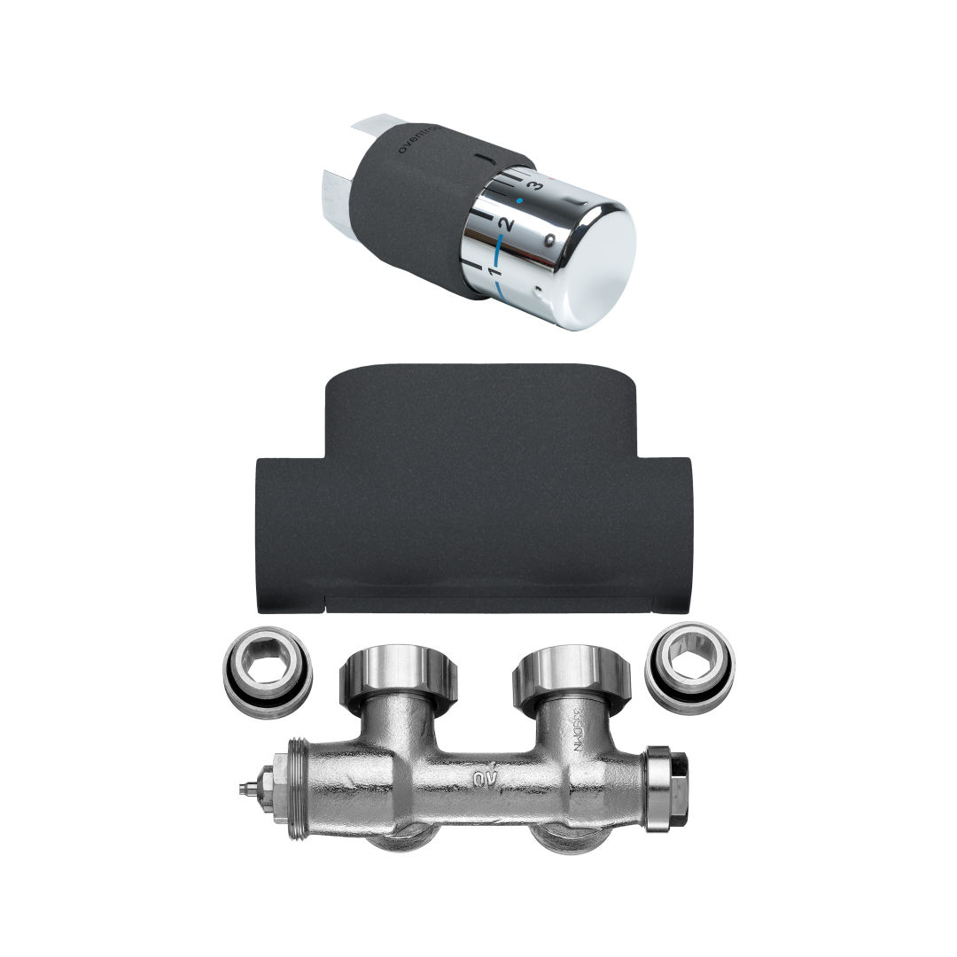 Ventilhahnblock-Kombiset Eckform in Anthracite Grey ZV03090007