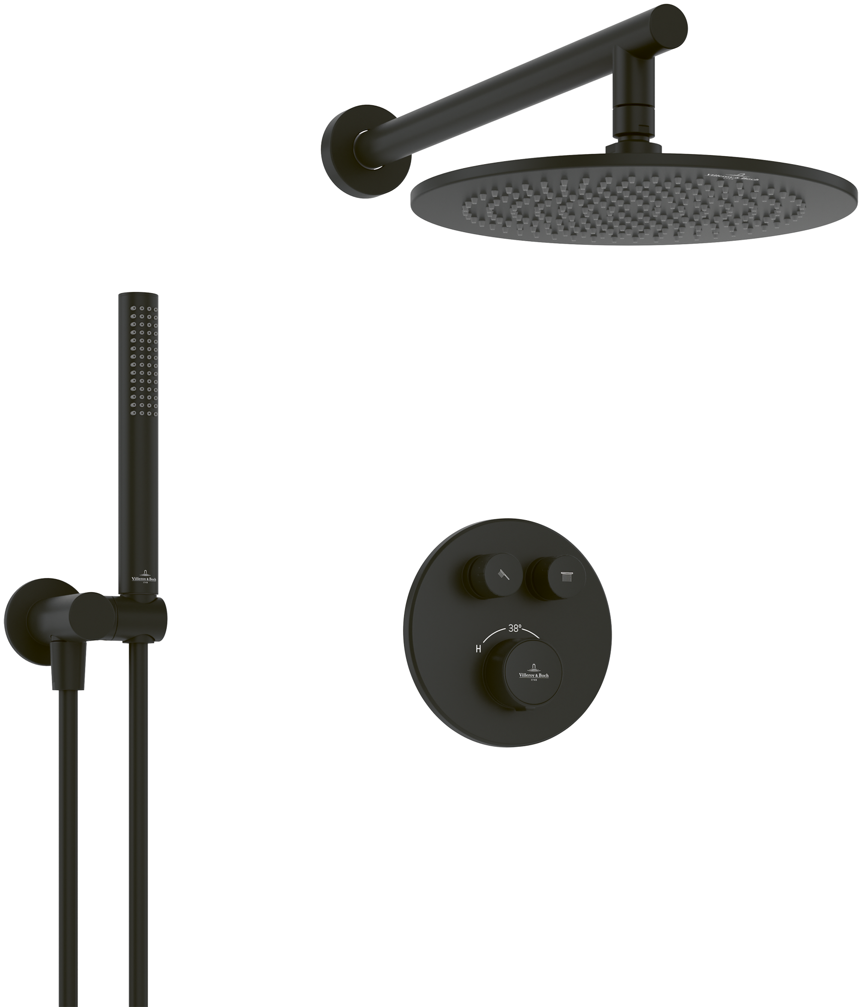 Villeroy Boch Duschsys Universal Taps TVZ000105000 325x586x1221mm Ru. Matt Black TVZ000105000K5