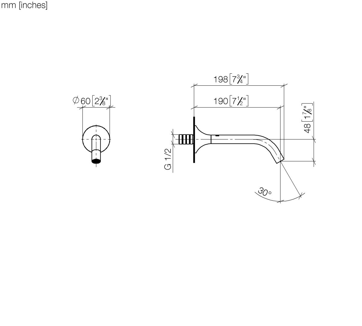 Dornbracht Waschtisch-Wand-Auslauf ohne Ablaufgarnitur VAIA 13800809 Dark Chrome 13800809-19 Dornbracht Waschtisch-Wand-Auslauf ohne Ablaufgarnitur VAIA 13800809 Dark Chrome 13800809-19