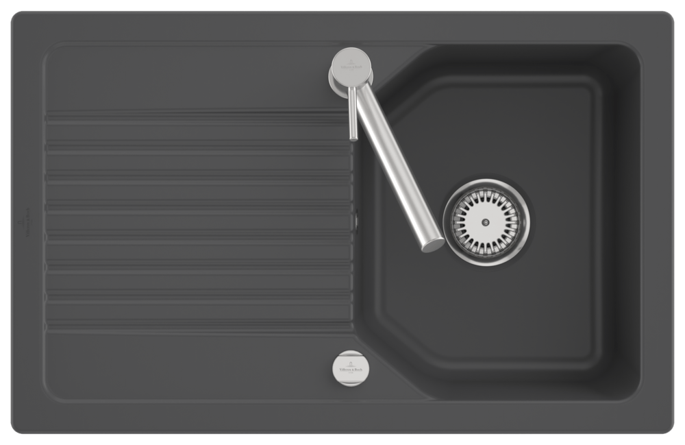 Villeroy Boch flaechenbuendige Spuele Linara 45 Flat 33842F 780x490mm re-eckig Graphite cplus 33842Fi4