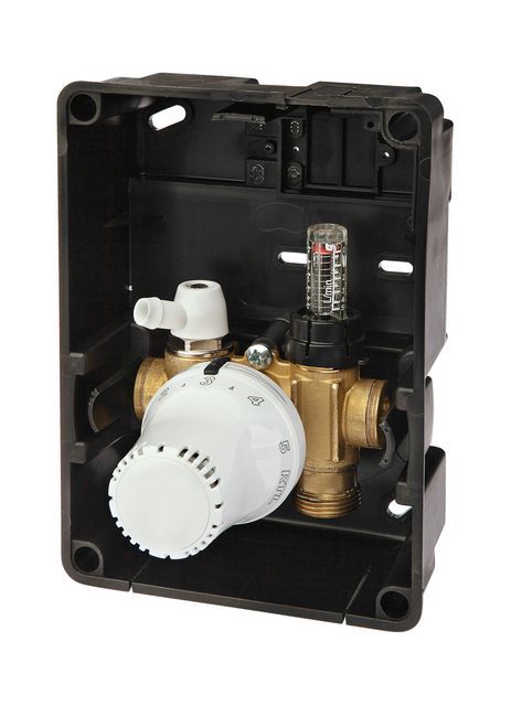 Flamco Regelbox TH Exclusiv Therm.kopf a. G3/4a Eurok. MS, Kst. Bl. weiss F11849 Flamco Regelbox TH Exclusiv Therm.kopf a. G3/4a Eurok. MS, Kst. Bl. weiss F11849