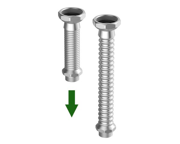 Flamco InoFlamcoexi Stretch-Verbindungsrohr 1/2" IG x 1/2" AG, 105 mm M46004 Flamco InoFlamcoexi Stretch-Verbindungsrohr 1/2" IG x 1/2" AG, 105 mm M46004