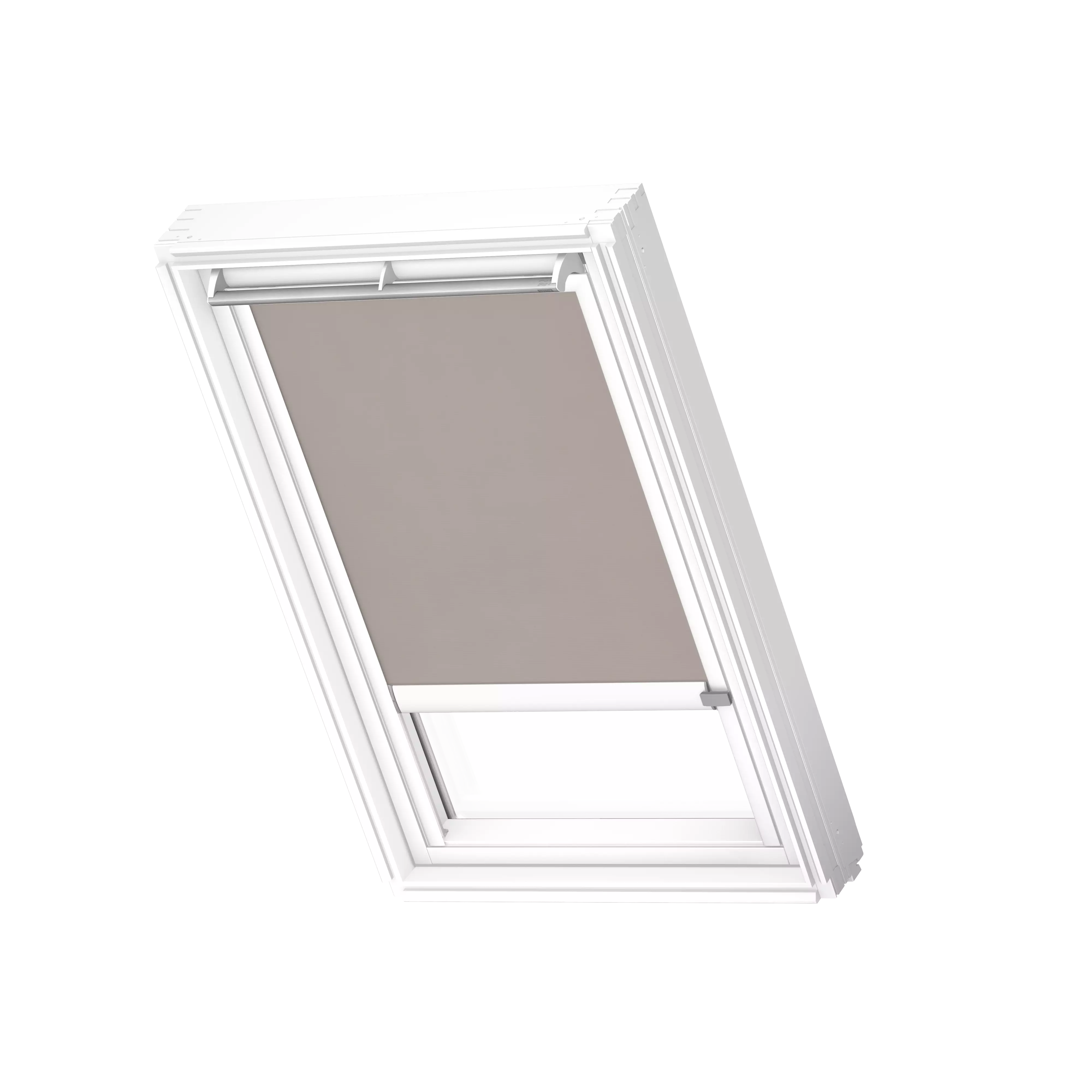 VELUX Sichtschutz-Rollo elektro Hell-Taupe, weisse Schiene, Premium RML CK06 4169KWL