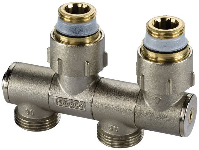 Flamco Hahnblock Variocon, schwenkbar N1 G3/4i x G3/4a MS vern. m. Nippel F12001