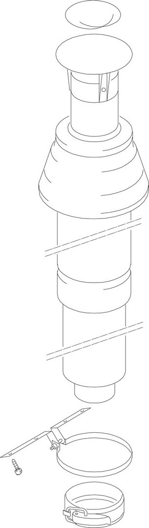 BOSCH Ersatzteil TTNR: 7736700084 Dachdurchfuehrung DN80/125 DO konz sw BOSCH Ersatzteil TTNR: 7736700084 Dachdurchfuehrung DN80/125 DO konz sw