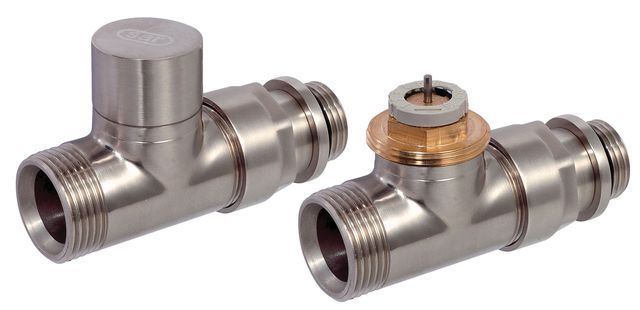 Flamco Design-Therm.-Ventil-Set Durchg.D3805 G1/2a x G3/4a Eurok. MS Edelstahl C3805334