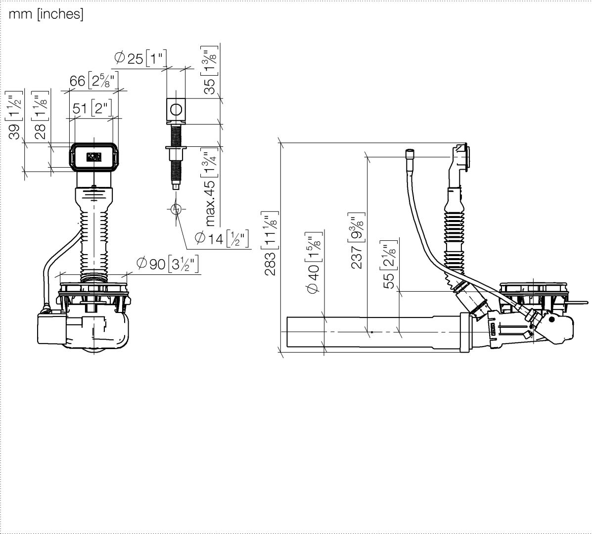 Dornbracht Ablgarn. mechanisch SERIENNEUTRAL 10405004 Edelstahl gebuerstet 10405004-86