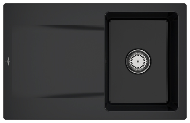 Villeroy Boch EB-SP Siluet 45 800x510mm Ablgarn. IB reversibel aus TitanCeram Ebony cplus 333401S5