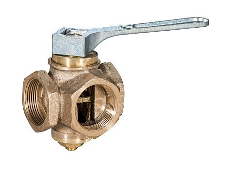 KSB Dreiwegehahn, Rp 1 1/2" SW 22, Messing, mit Schluessel 19053063